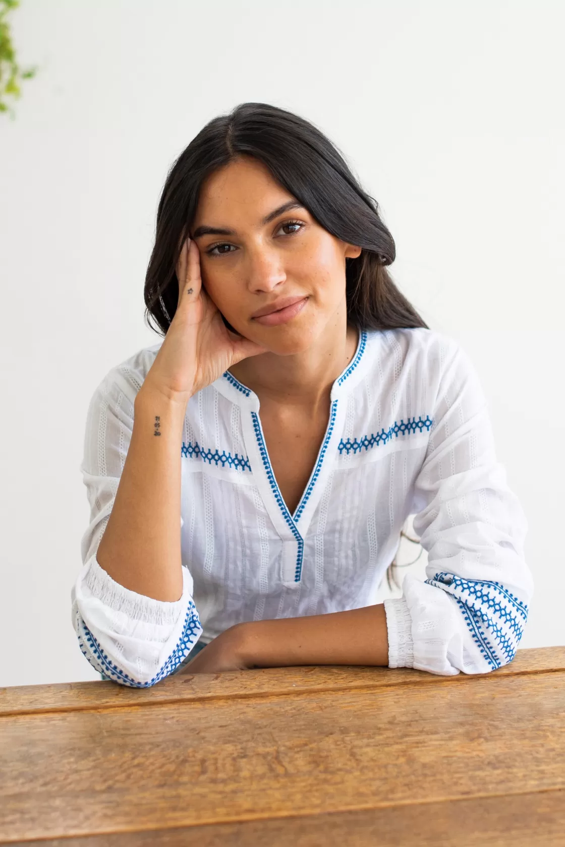 Shirts And Blouses>Brakeburn Nattie Embroidered Blouse Blue