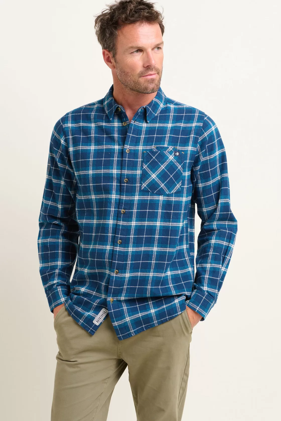 Shirts>Brakeburn Navy Check Shirt Blue