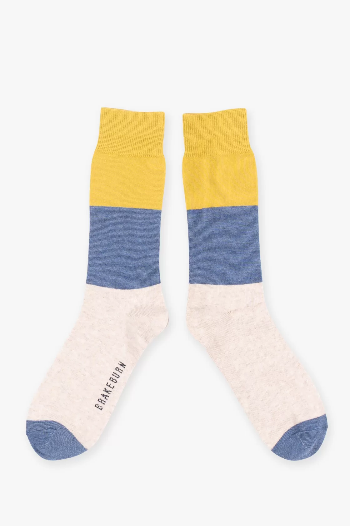 Socks>Brakeburn Oatmeal Colour Block Socks Beige