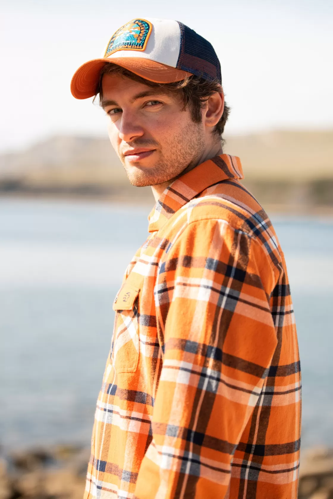 Shirts>Brakeburn Orange Checked Shirt Multicoloured