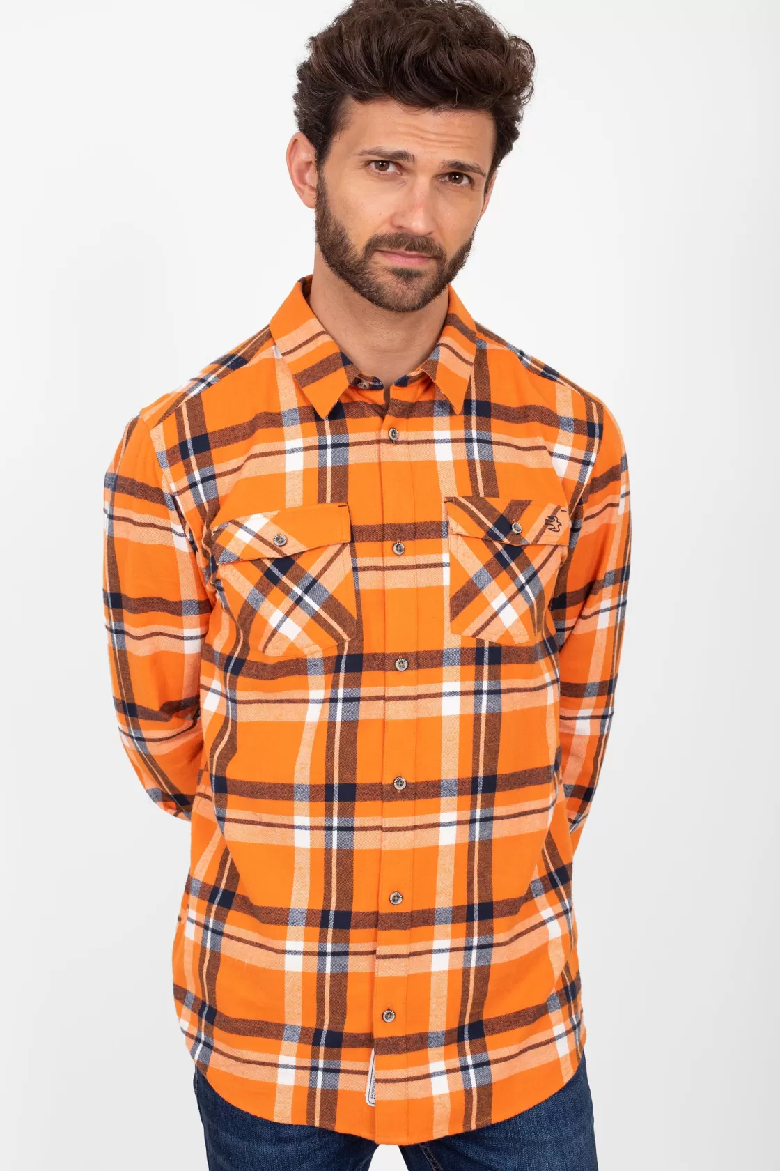 Shirts>Brakeburn Orange Checked Shirt Multicoloured