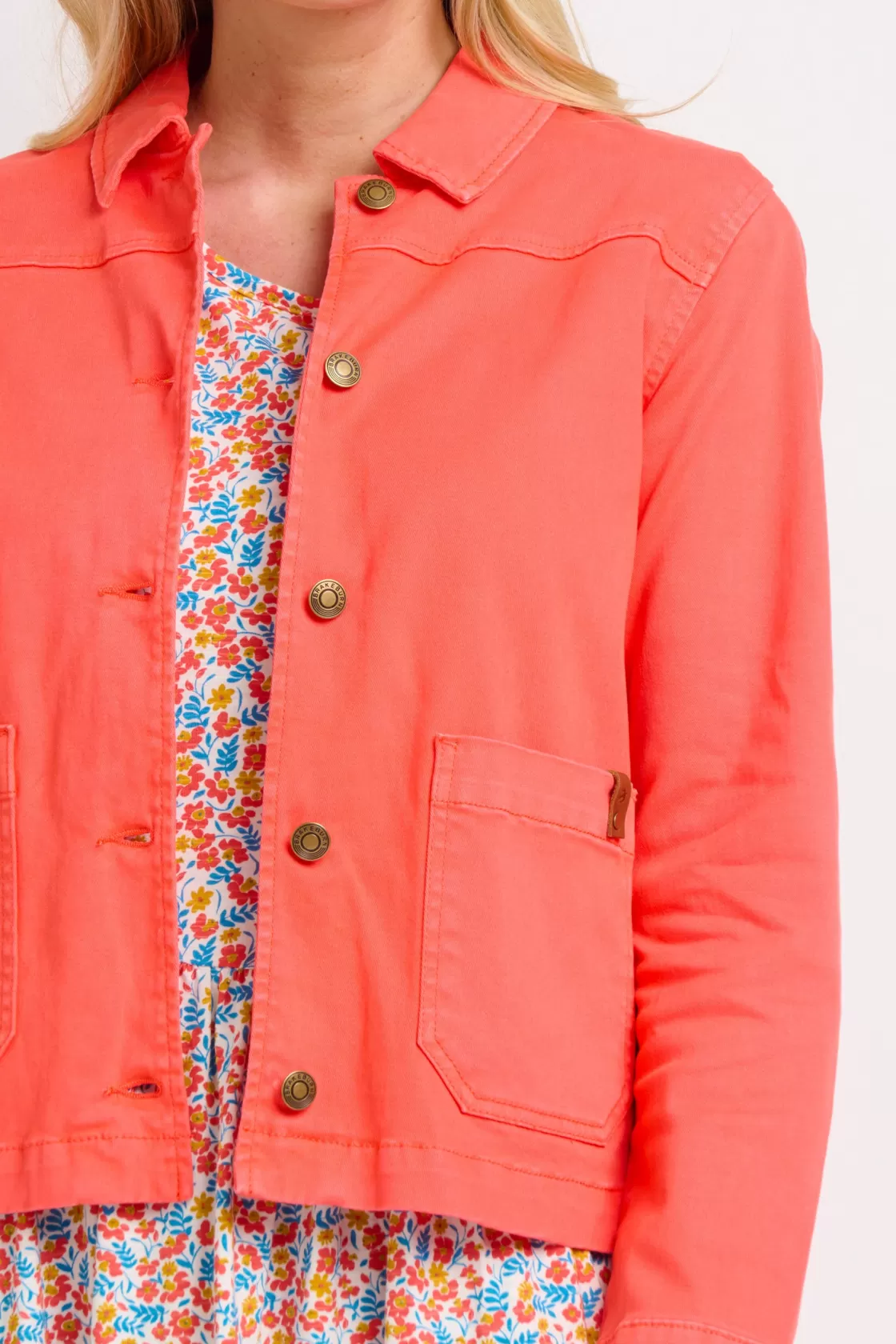 Coats And Jackets>Brakeburn Orange Chore Coat Coral