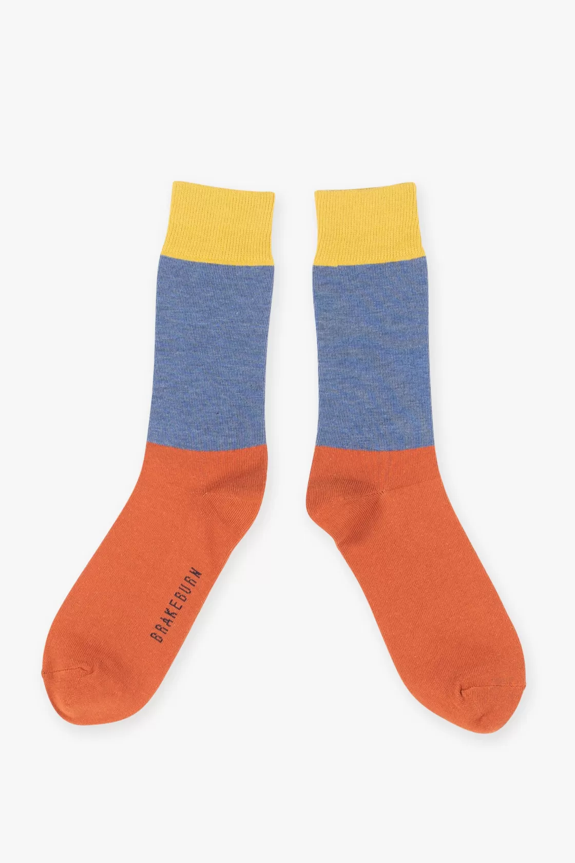 Socks>Brakeburn Orange Colour Block Socks Blue