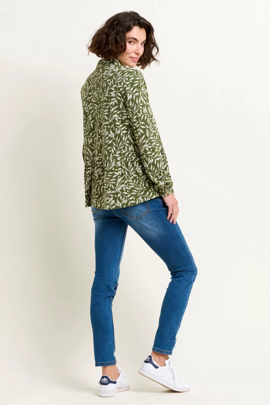 Shirts And Blouses>Brakeburn Orchard Leaf Blouse Green