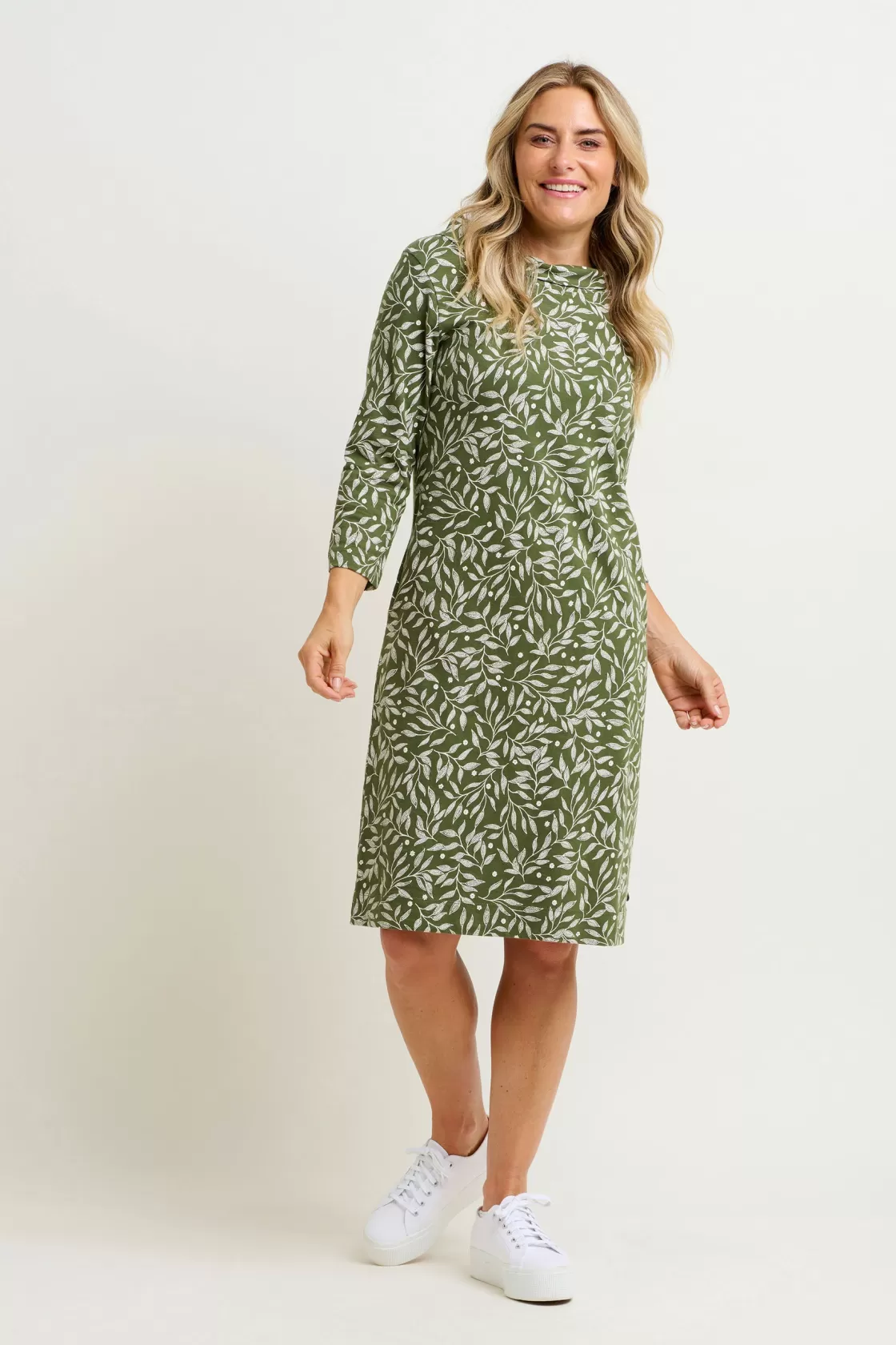 Dresses>Brakeburn Orchard Leaf Dress Green