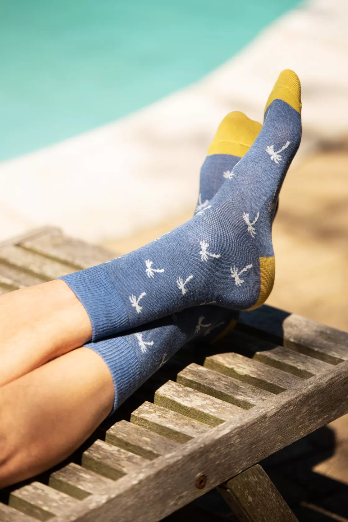 Socks>Brakeburn Palm Tree Socks Blue