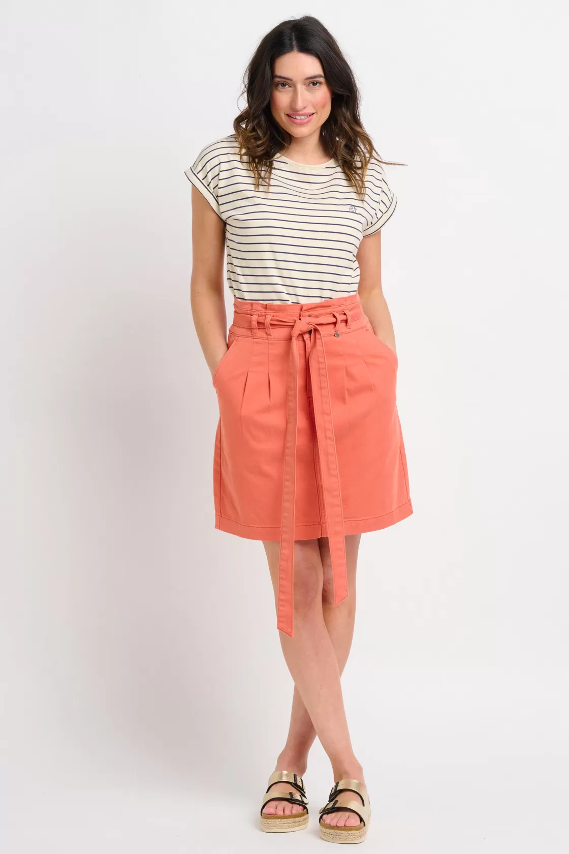 Skirts>Brakeburn Paperbag Skirt Coral