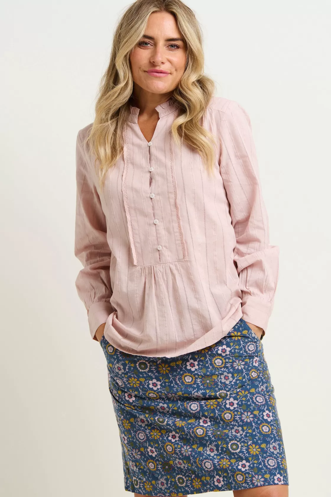 Shirts And Blouses>Brakeburn Peony Blouse Pink