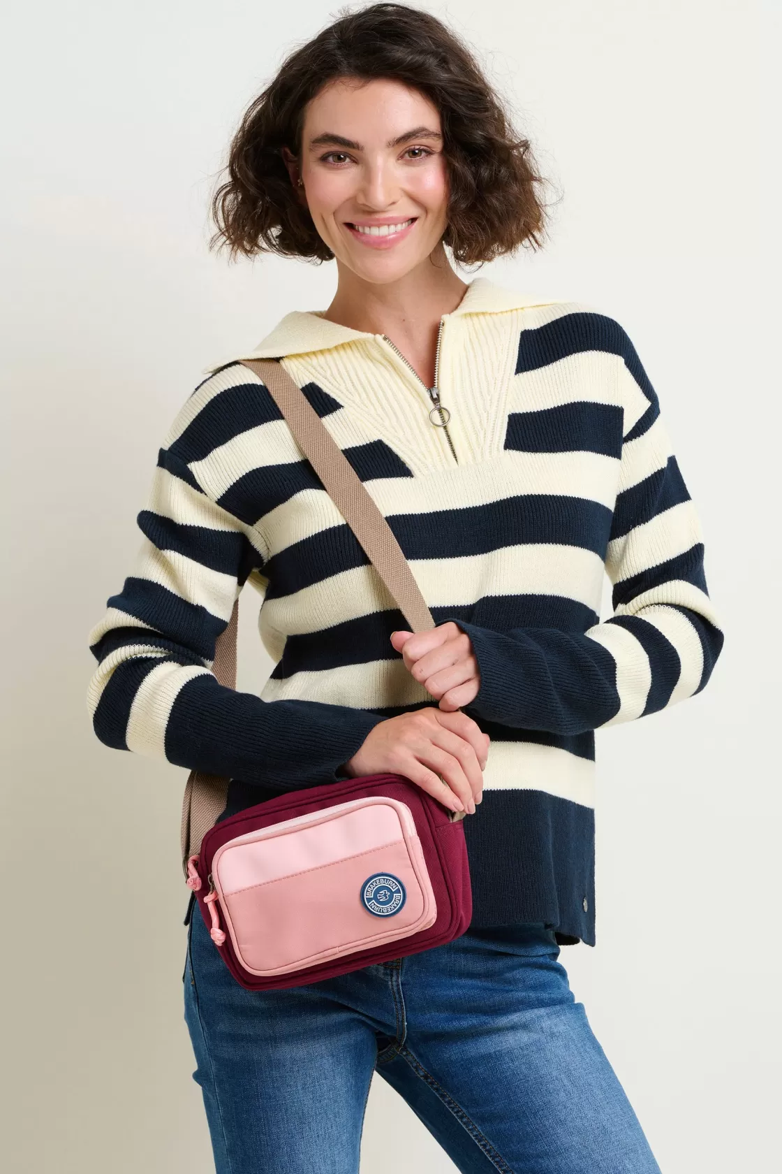 Bags>Brakeburn Pink Medium Camera Cross Body Bag Burgundy