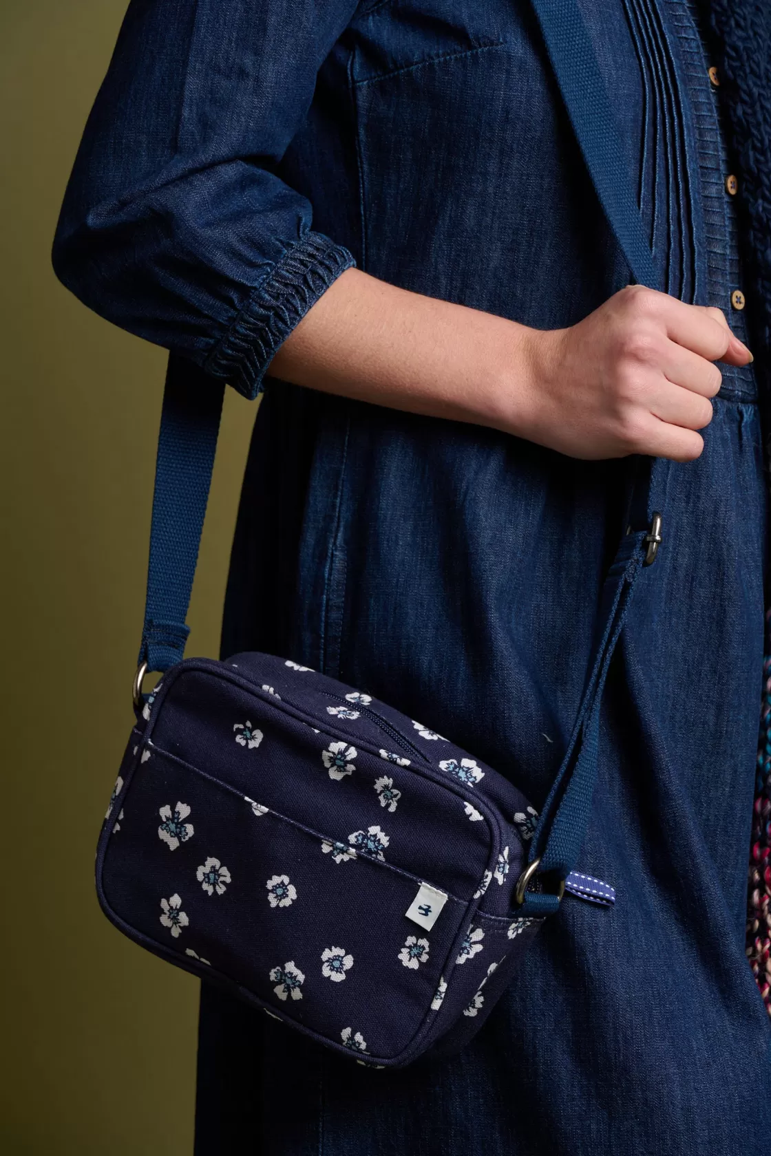 Bags>Brakeburn Polka Flora Medium Camera Cross Body Bag Navy