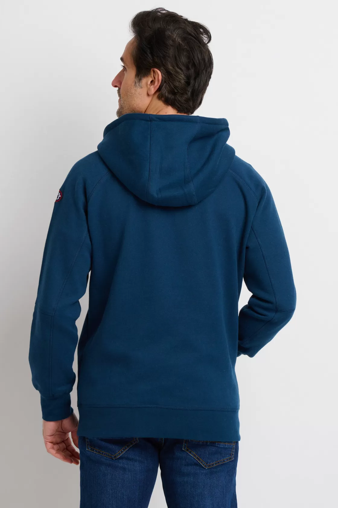 Sweatshirts And Hoodies>Brakeburn Raglan Zip Through Hoodie Navy