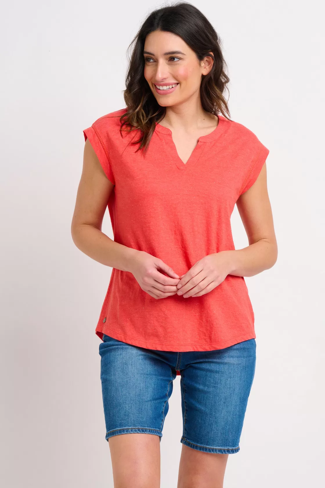 Tops, T-Shirts And Vests>Brakeburn Remi Tee Coral