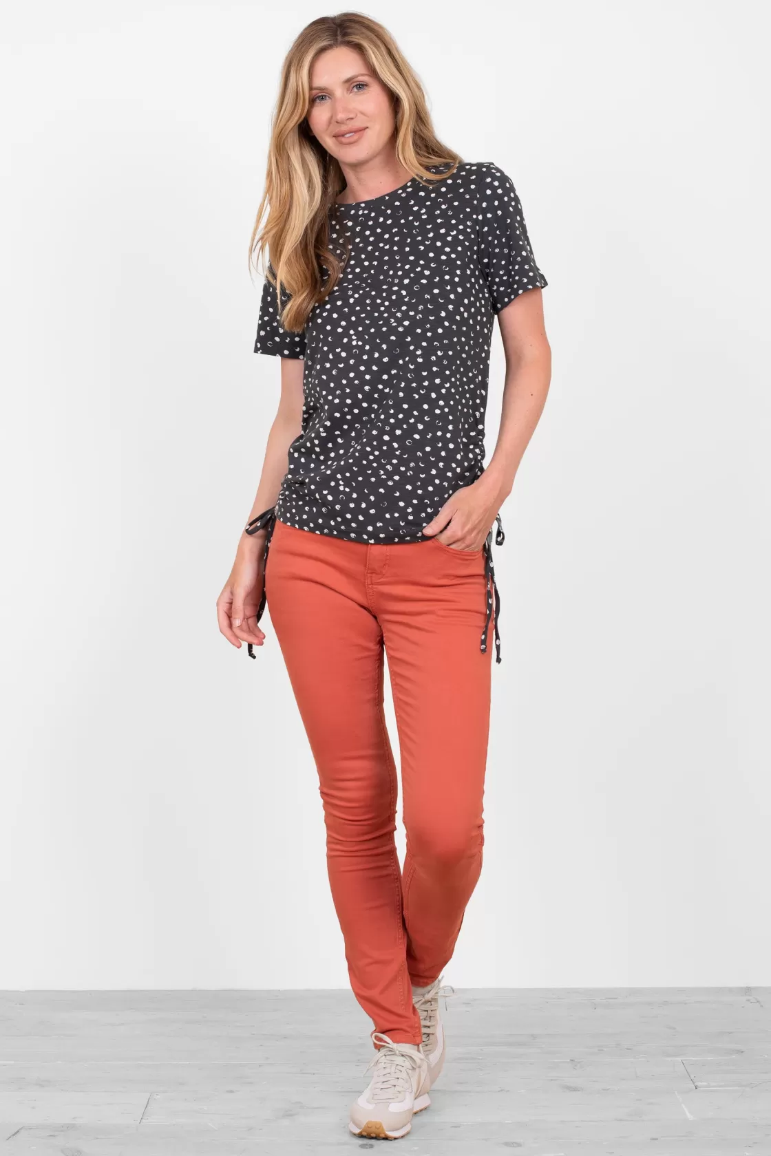 Tops, T-Shirts And Vests>Brakeburn Spotty Tie Side T-Shirt Grey