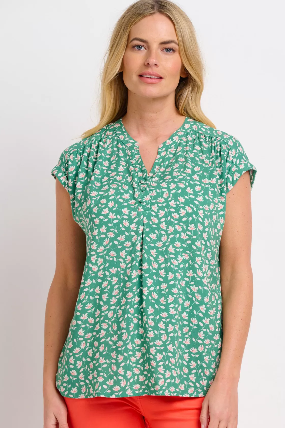 Shirts And Blouses>Brakeburn Spring Garden Blouse Green