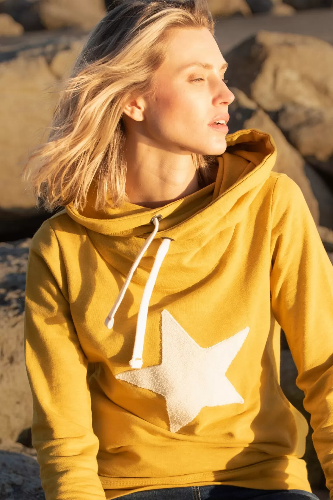 Sweatshirts And Hoodies>Brakeburn Star Elise Hoodie Yellow