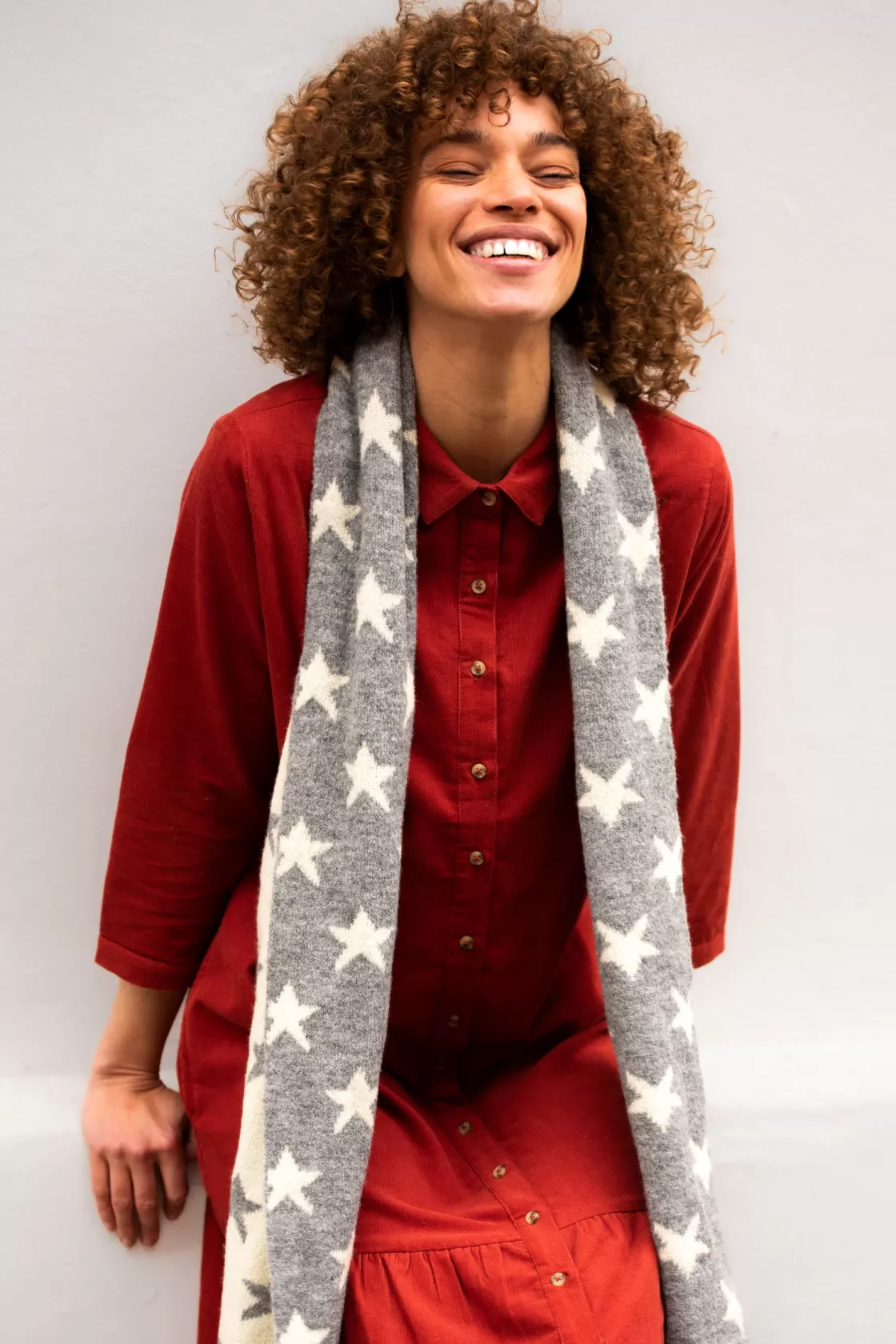 Scarves>Brakeburn Star Scarf Cream