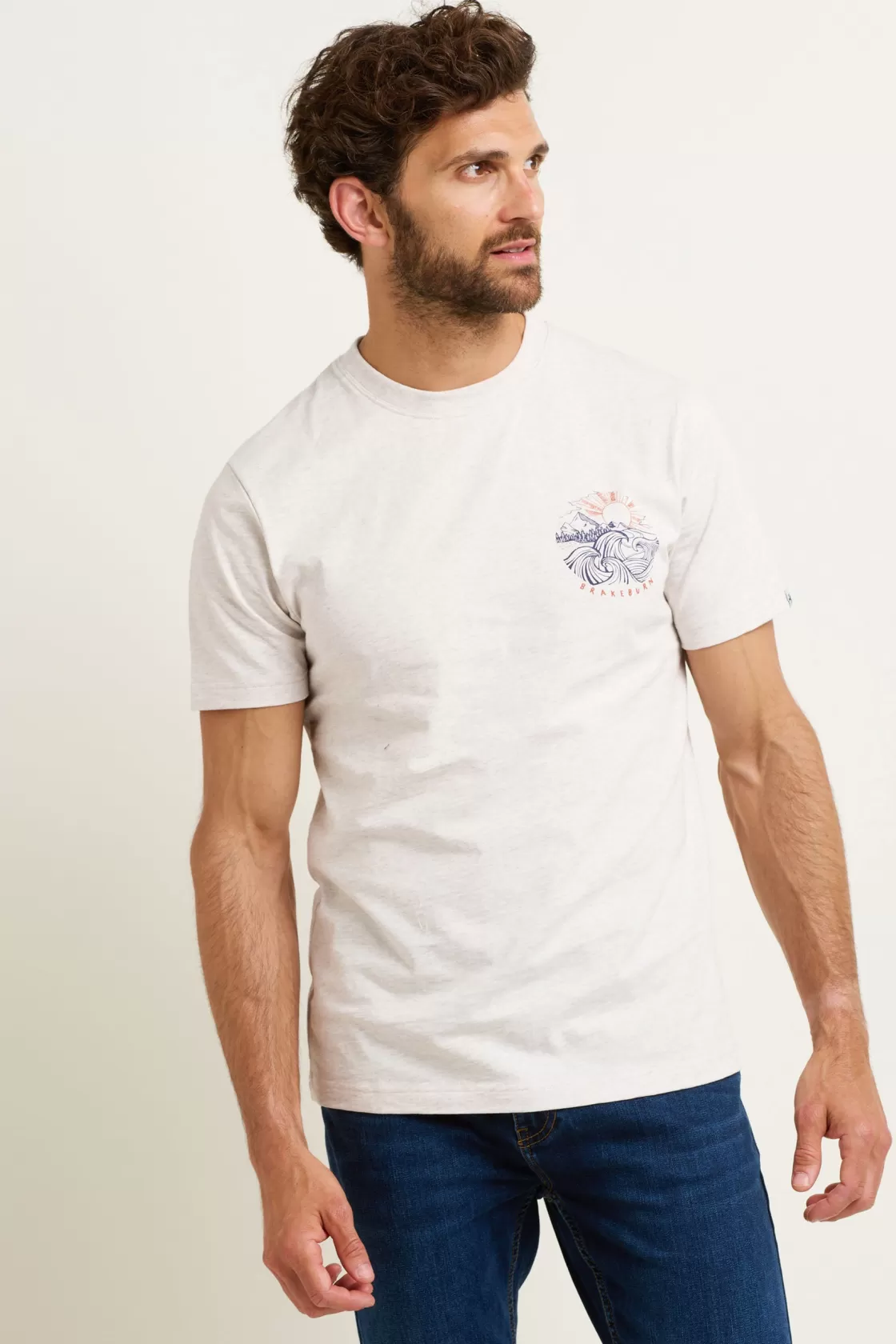 Tops And T-Shirts>Brakeburn Stormy Seas Tee Cream