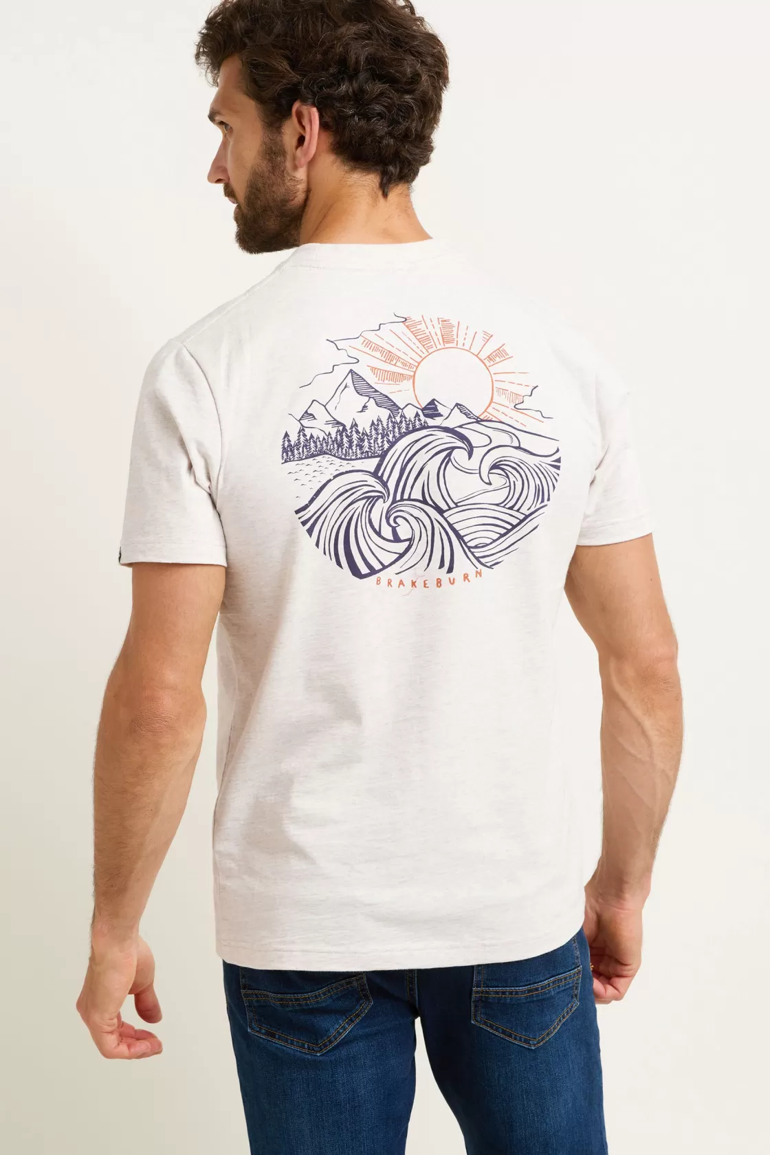 Tops And T-Shirts>Brakeburn Stormy Seas Tee Cream