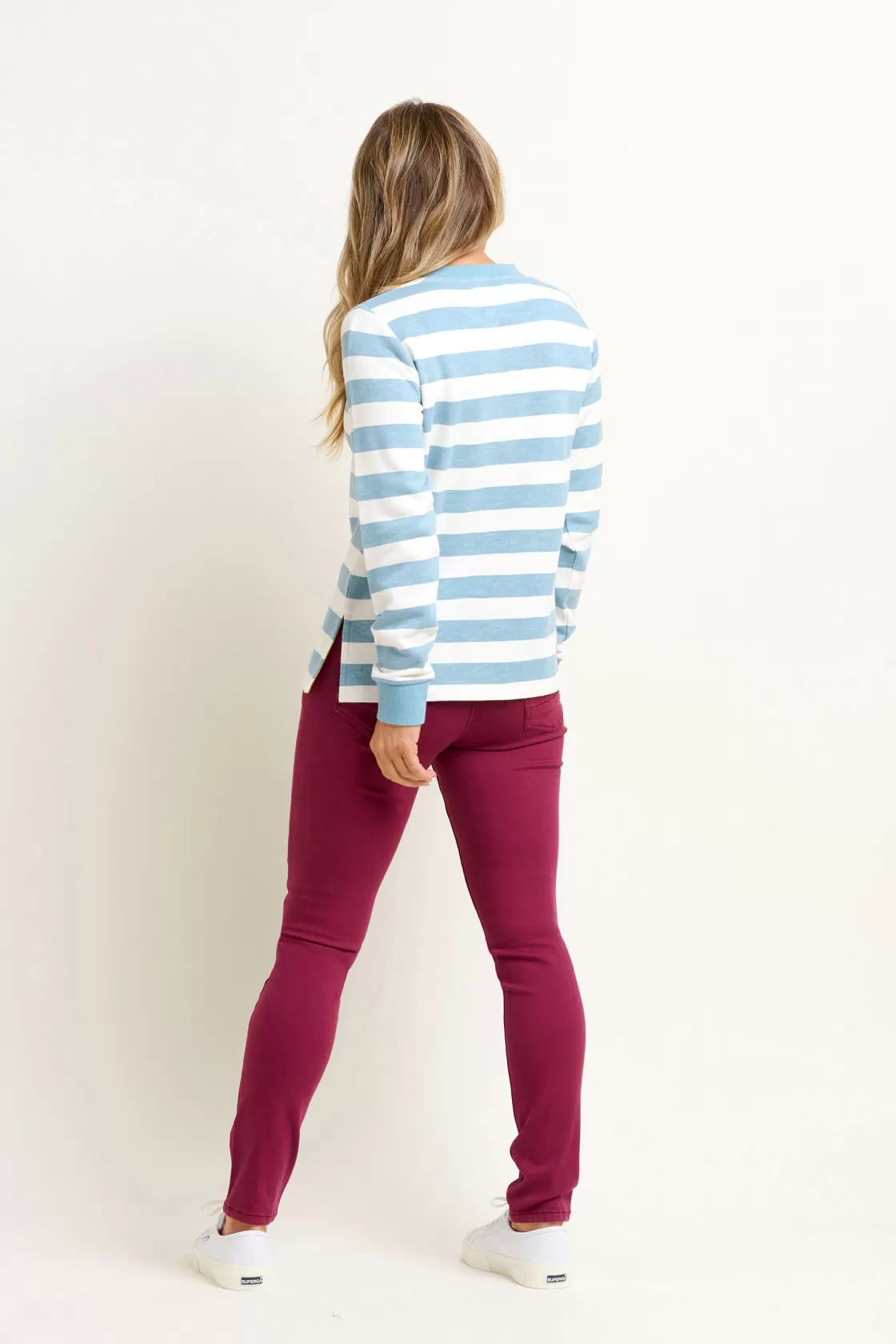 Sweatshirts And Hoodies>Brakeburn Stripe Crew Neck Sweatshirt Blue