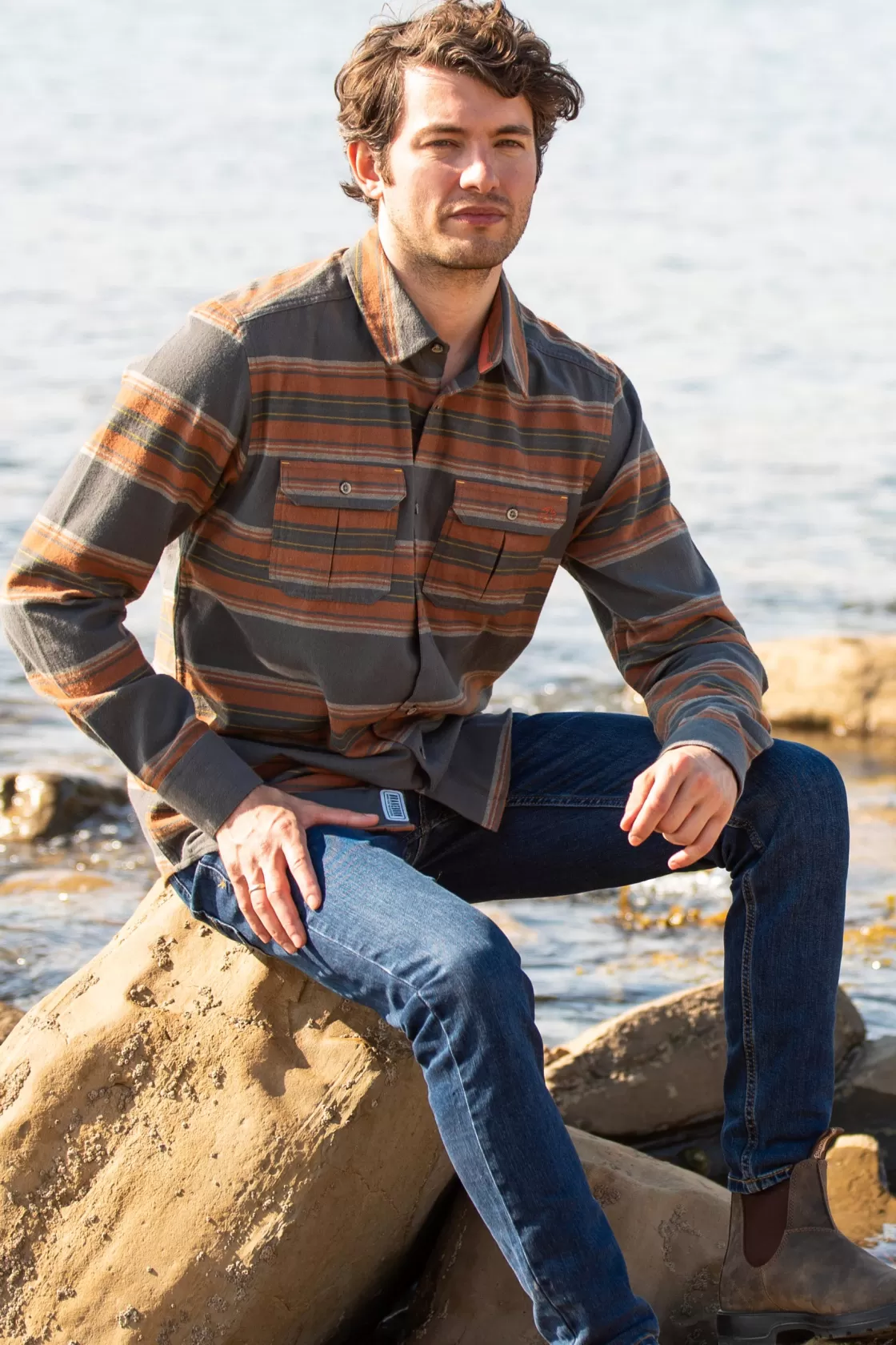 Shirts>Brakeburn Stripe Shirt Brown