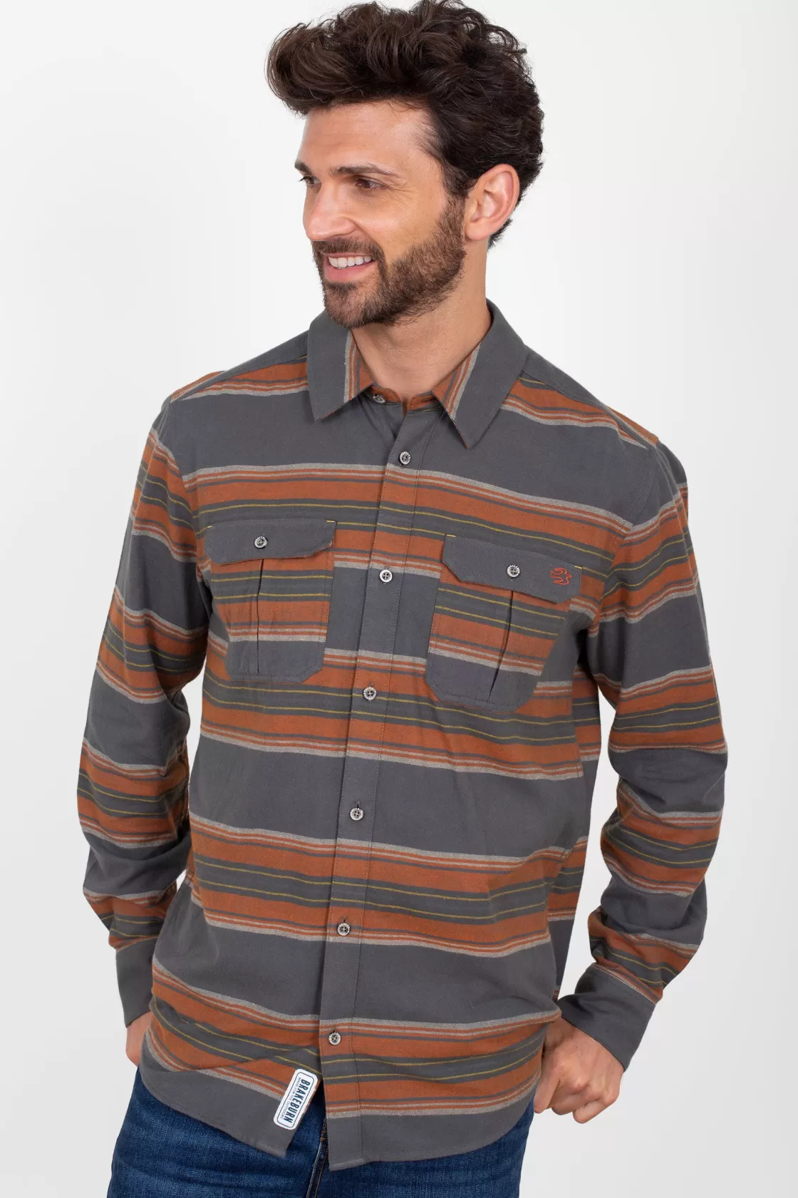 Shirts>Brakeburn Stripe Shirt Brown