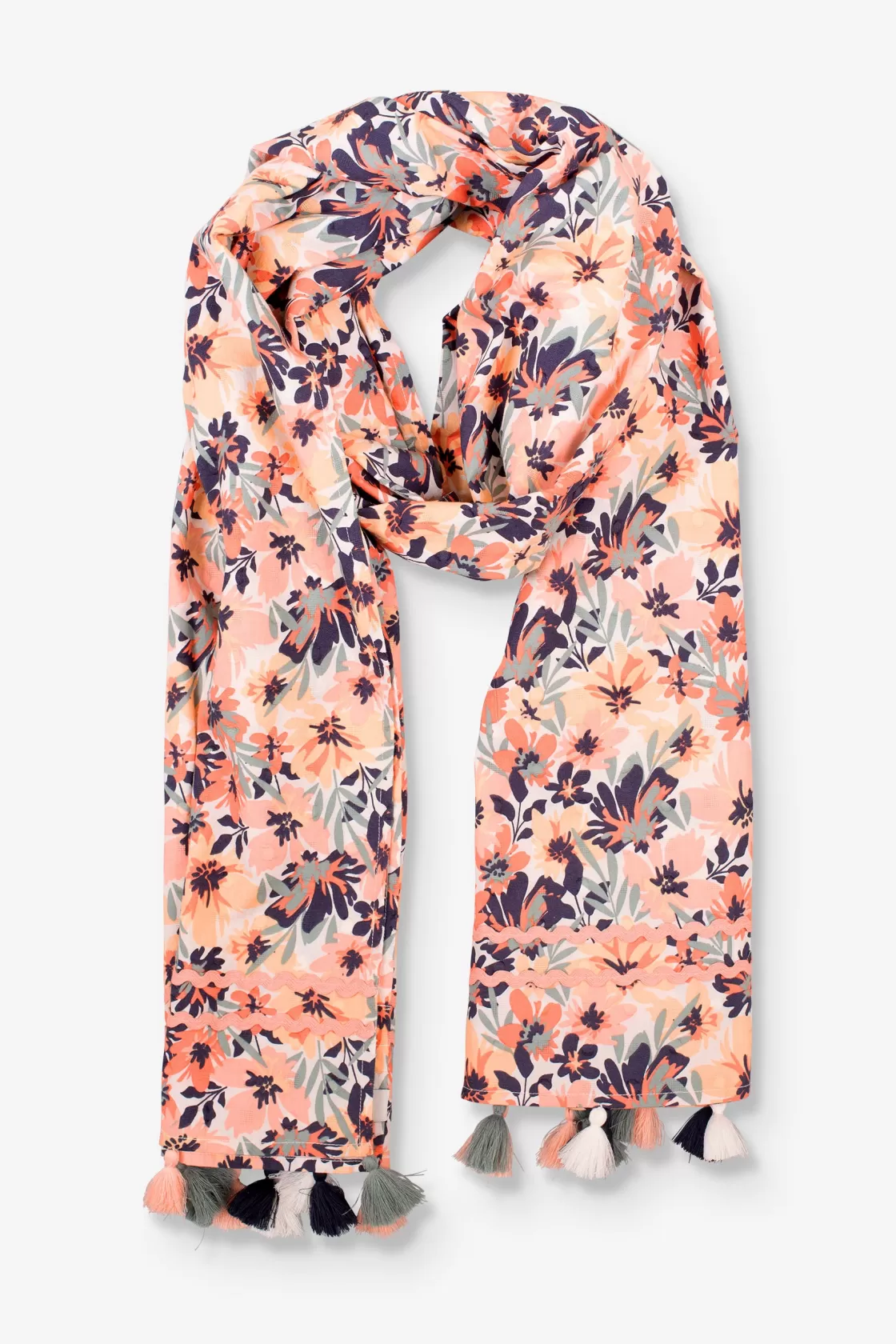 Scarves>Brakeburn Summer Bloom Scarf Khaki