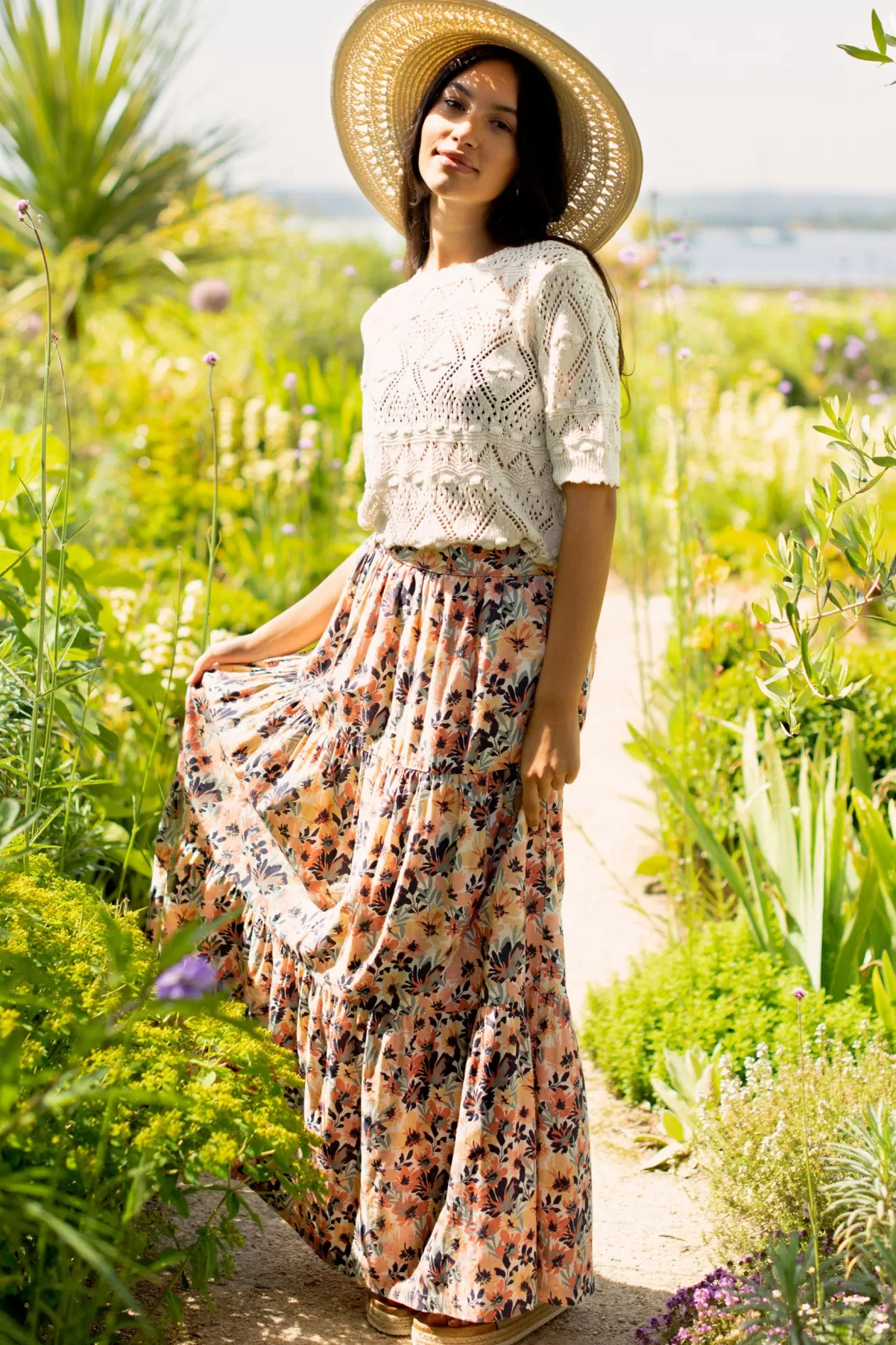 Skirts>Brakeburn Summer Blooms Maxi Skirt Green