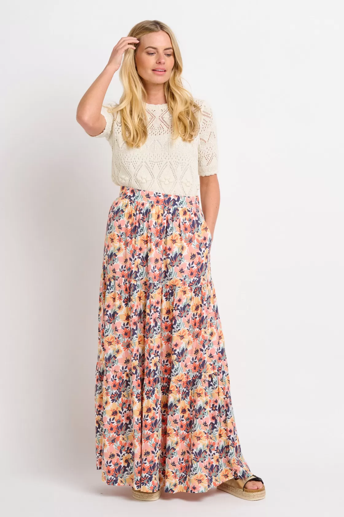 Skirts>Brakeburn Summer Blooms Maxi Skirt Green