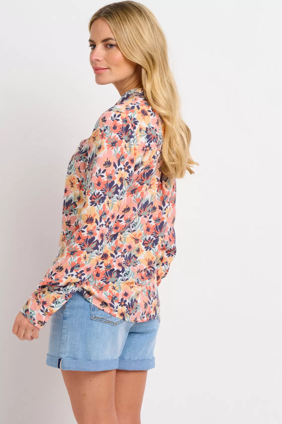 Shirts And Blouses>Brakeburn Summer Blooms Shirt Coral