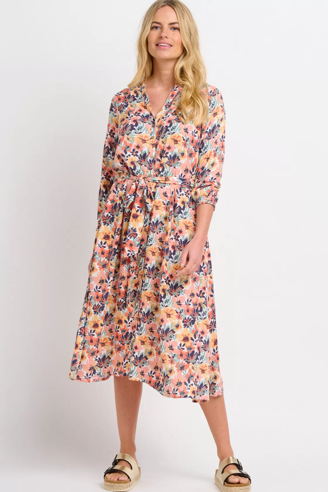 Dresses>Brakeburn Summer Blooms Shirt Dress Green