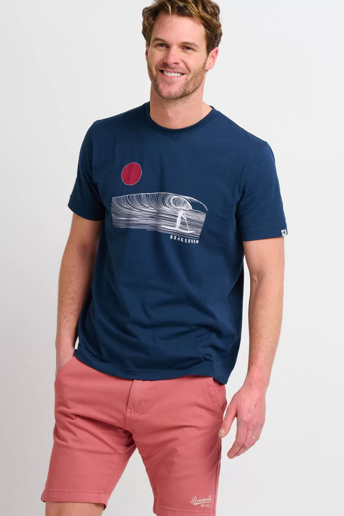 Tops And T-Shirts>Brakeburn Sunset Paddle Tee Navy