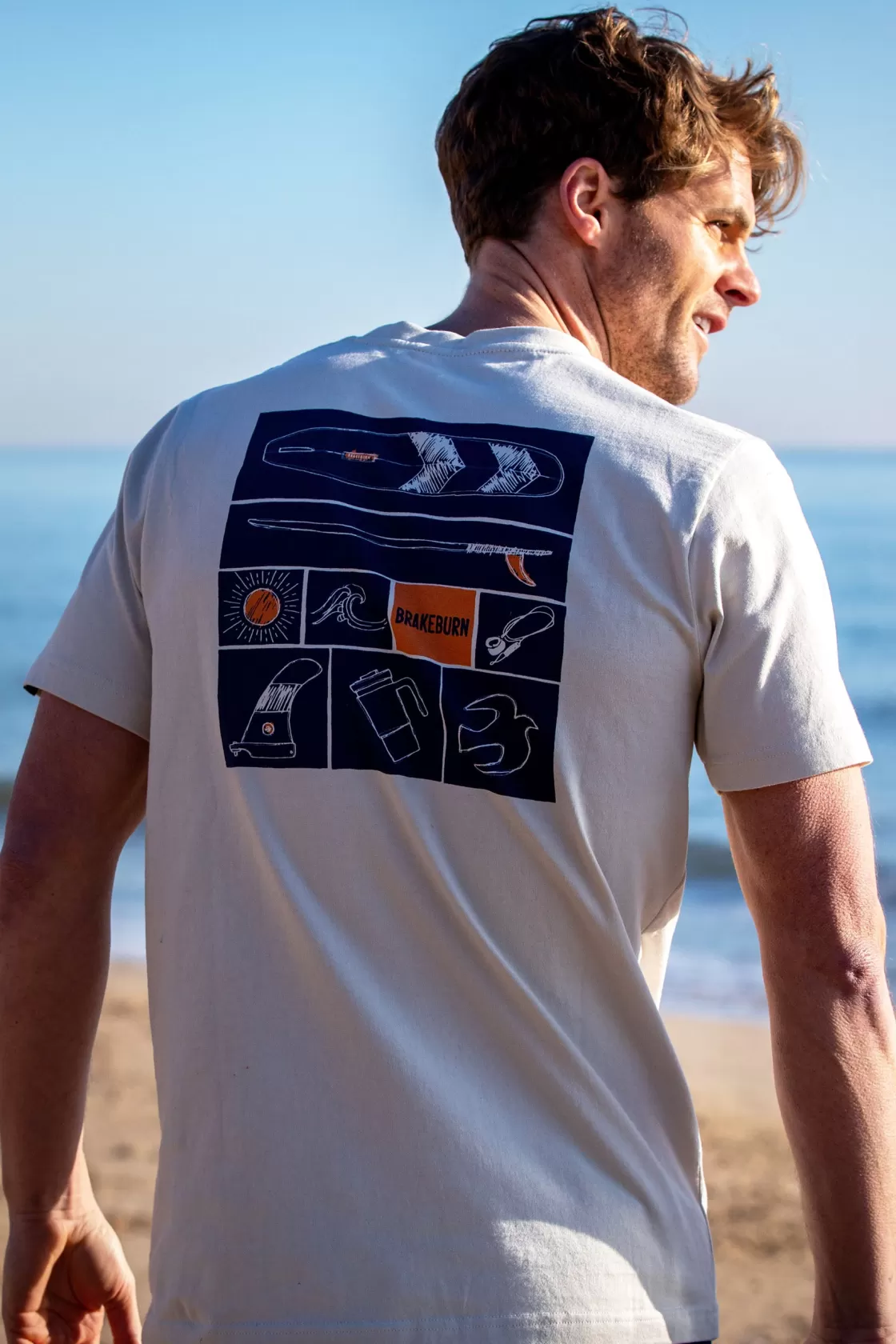 Tops And T-Shirts>Brakeburn Surf Essentials Tee Cream