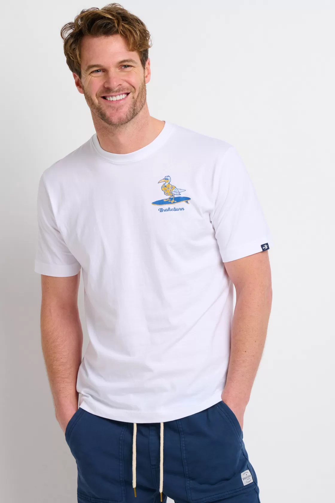 Tops And T-Shirts>Brakeburn Surf Seagull Tee Blue