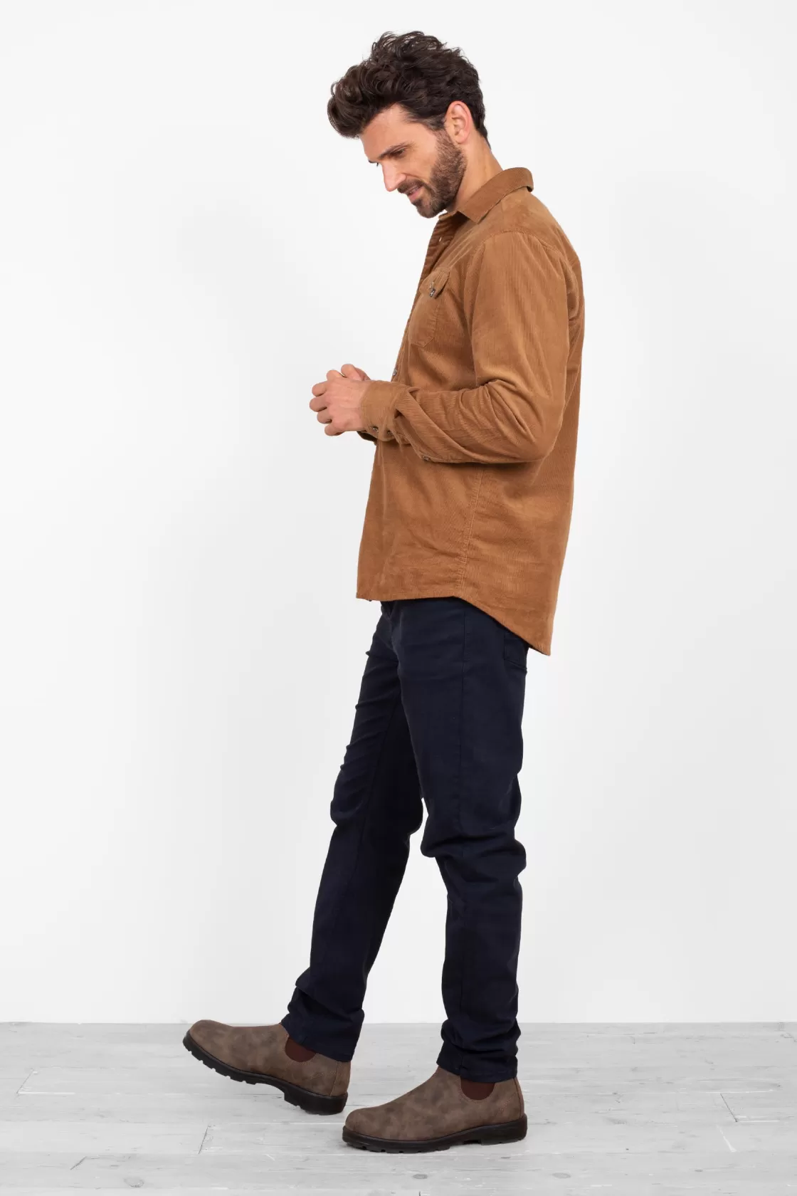 Shirts>Brakeburn Tan Cord Shirt Beige