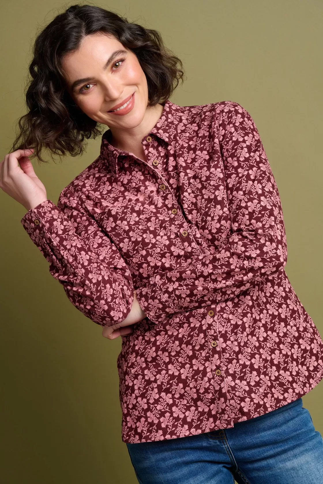 Shirts And Blouses>Brakeburn Thistle Cord Shirt Burgundy