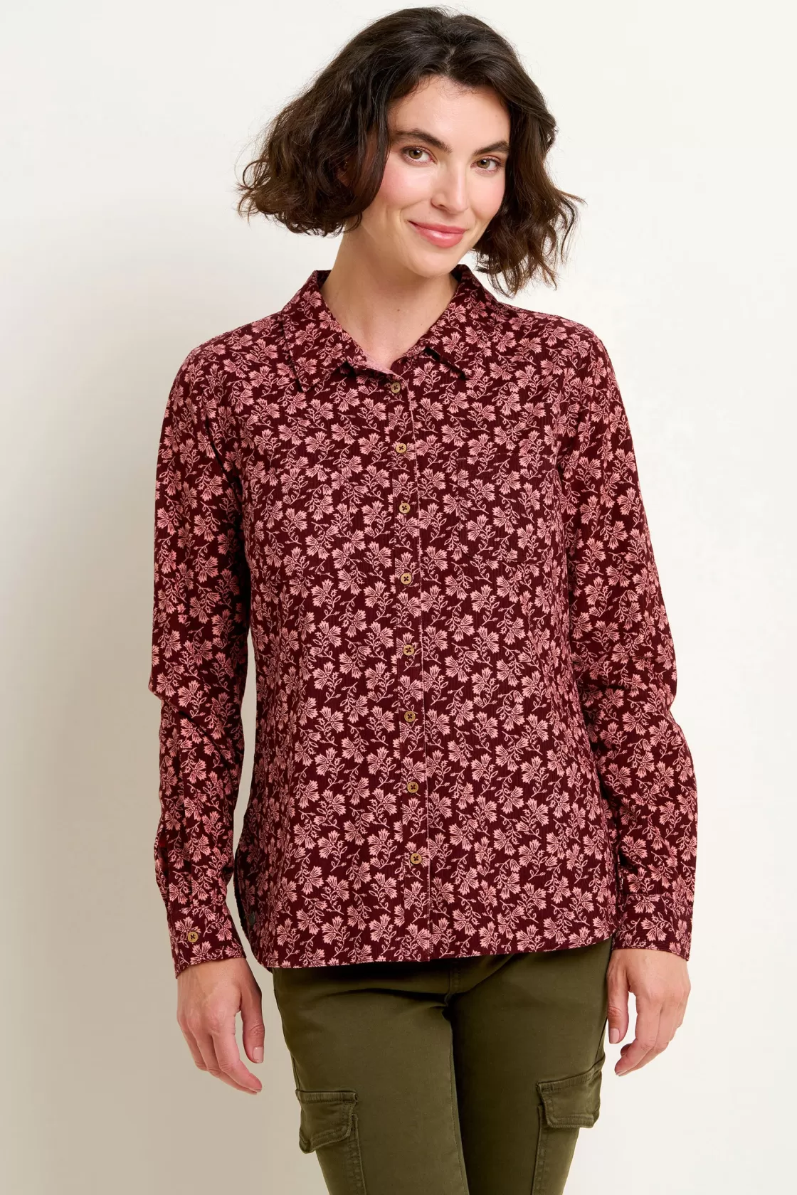 Shirts And Blouses>Brakeburn Thistle Cord Shirt Burgundy