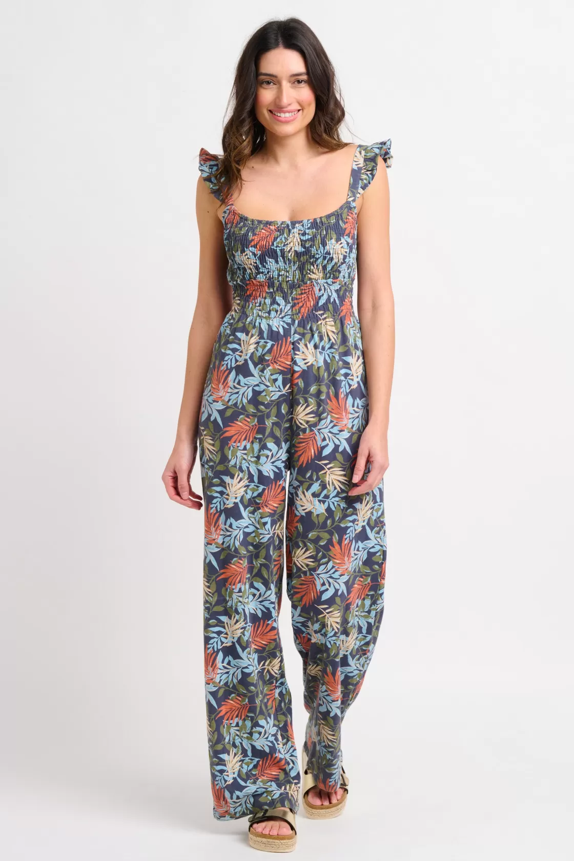 Trousers And Shorts>Brakeburn Trailing Tropics Jumpsuit Blue