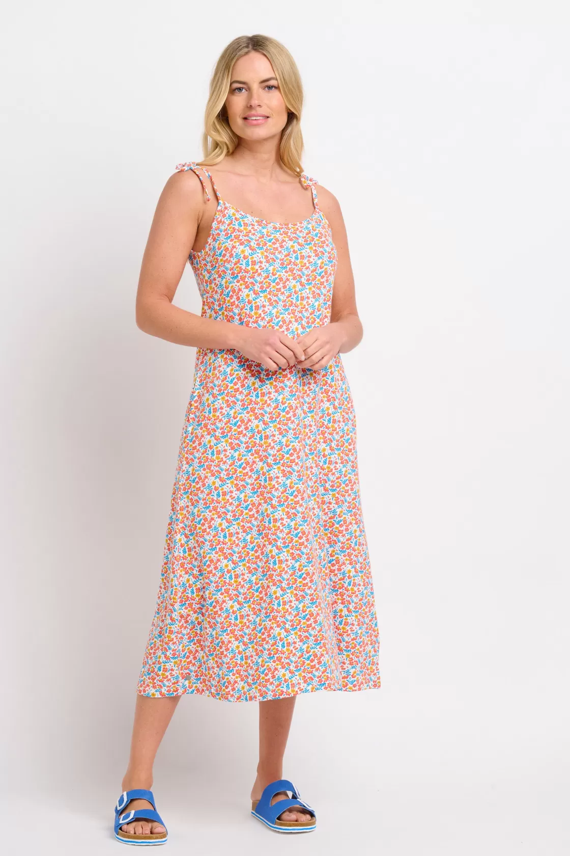 Dresses>Brakeburn Whimsical Floral Strappy Dress Blue