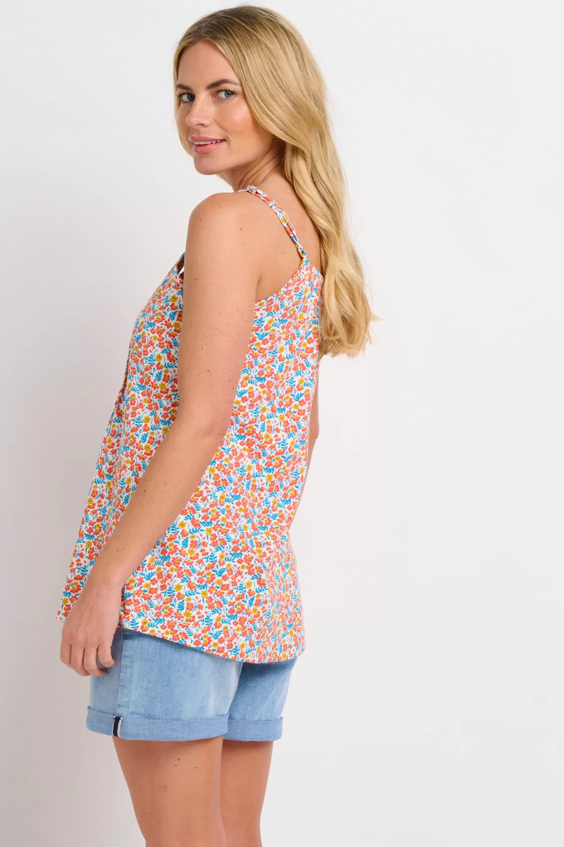 Tops, T-Shirts And Vests>Brakeburn Whimsical Floral Vest Blue