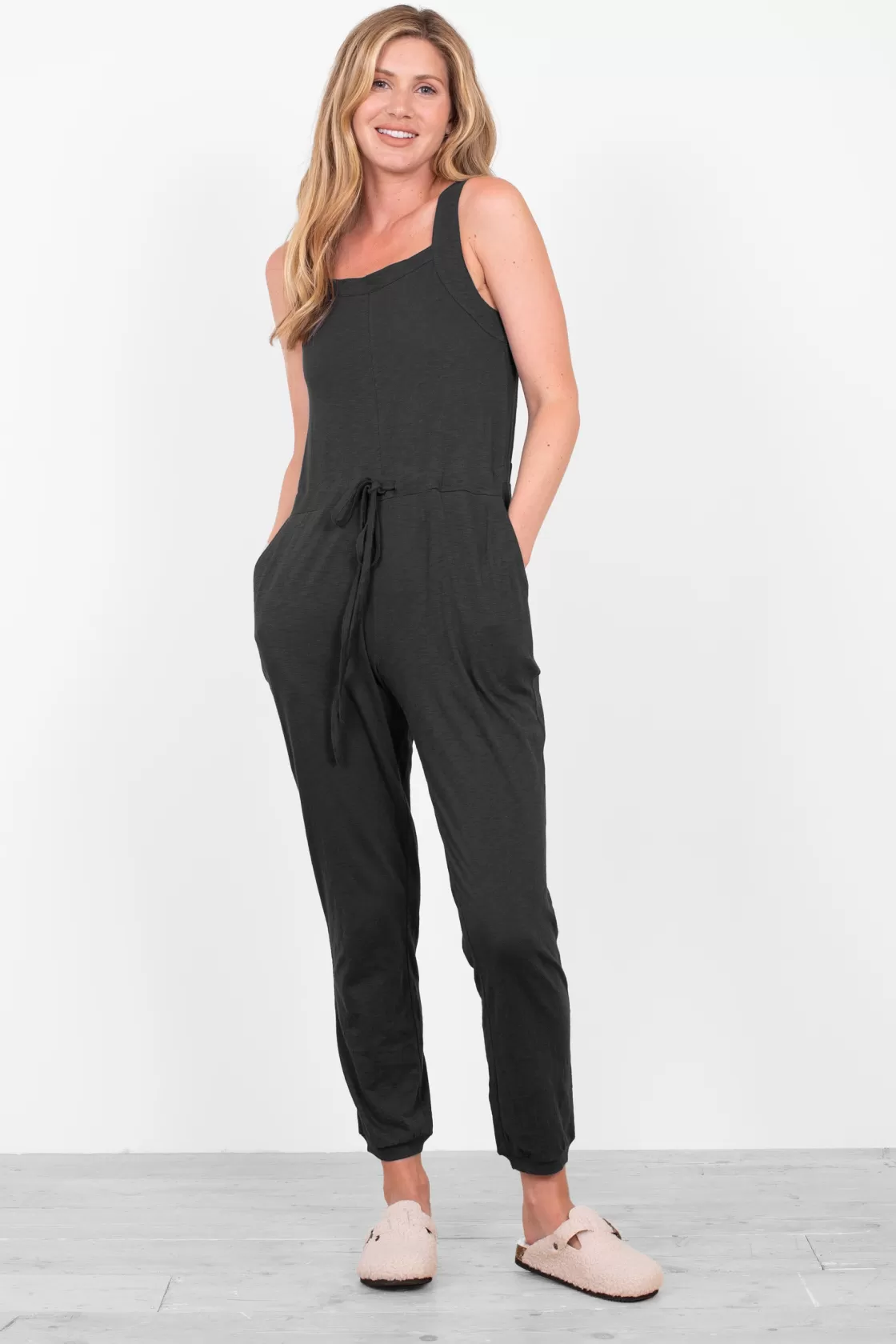 Jumpsuits And Dungarees>Brakeburn Winnie Jersey Dungarees Navy