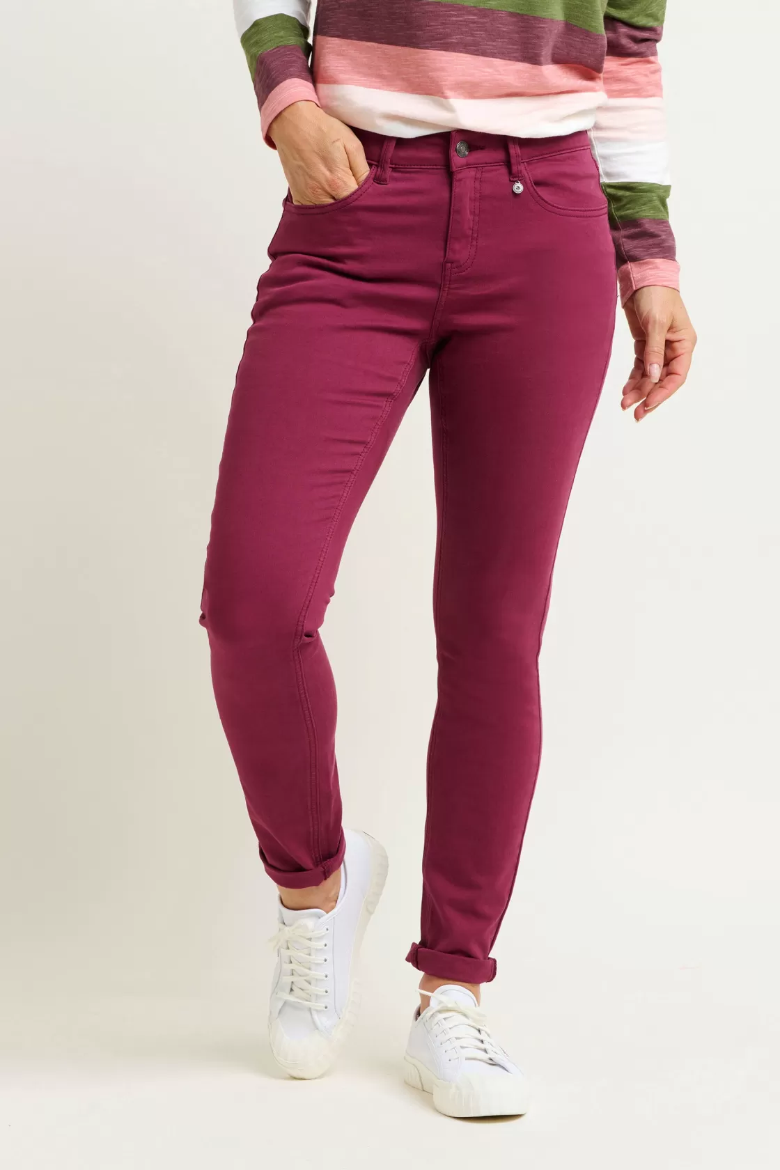 Trousers And Shorts>Brakeburn Winter Dianthus Trousers Burgundy