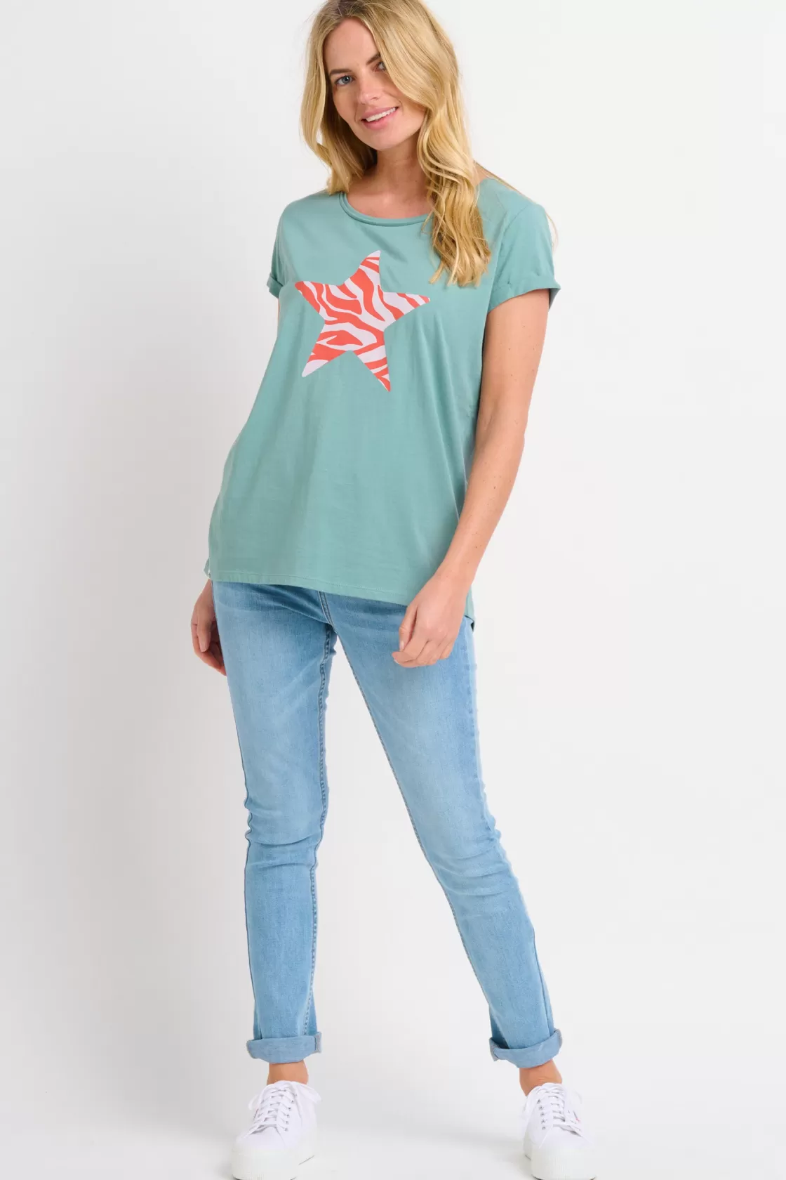 Tops, T-Shirts And Vests>Brakeburn Zebra Star Tee Coral