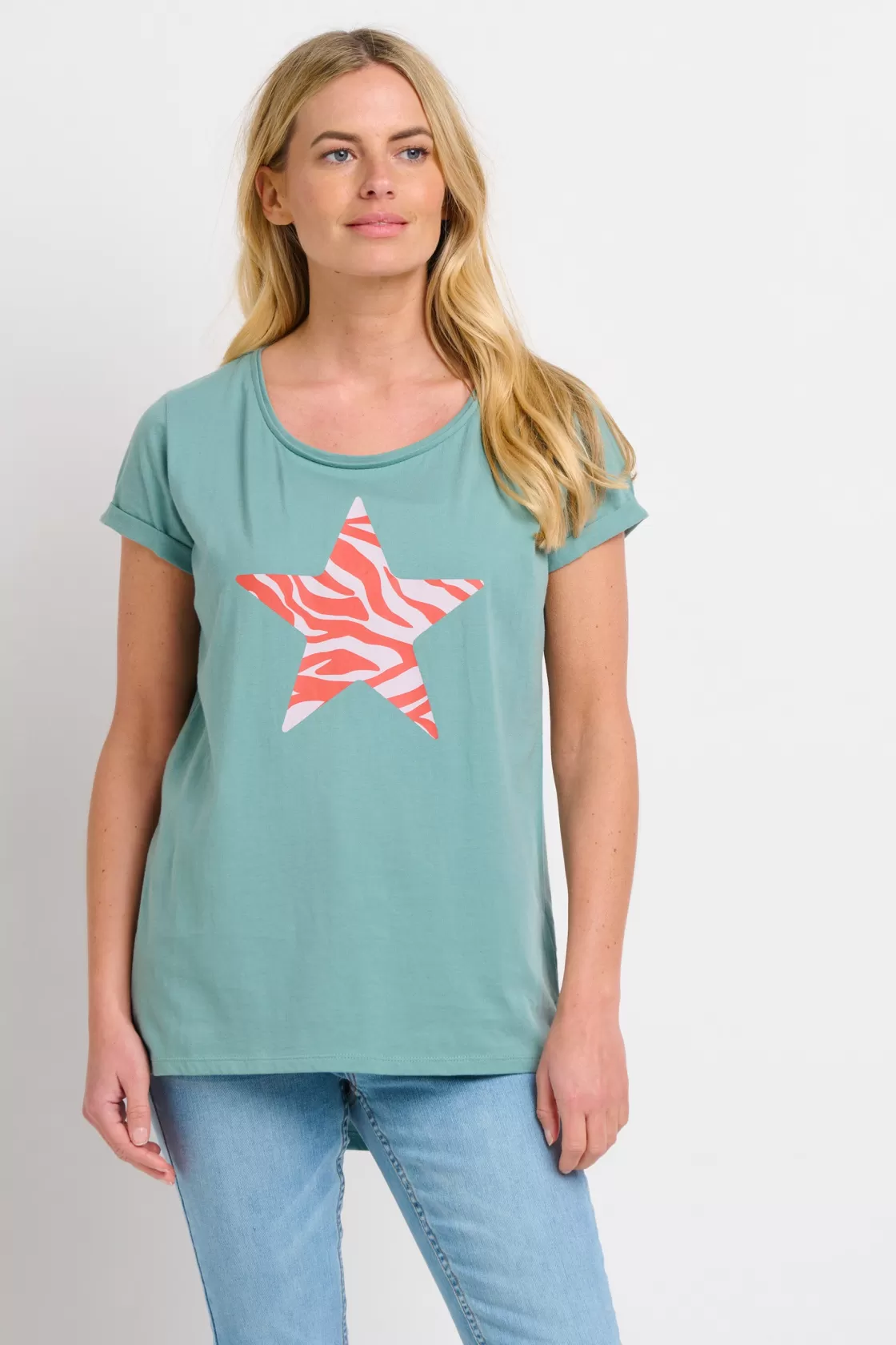 Tops, T-Shirts And Vests>Brakeburn Zebra Star Tee Coral