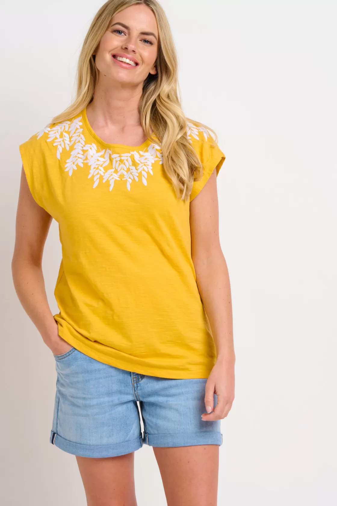 Tops, T-Shirts And Vests>Brakeburn Zoe Tee Yellow